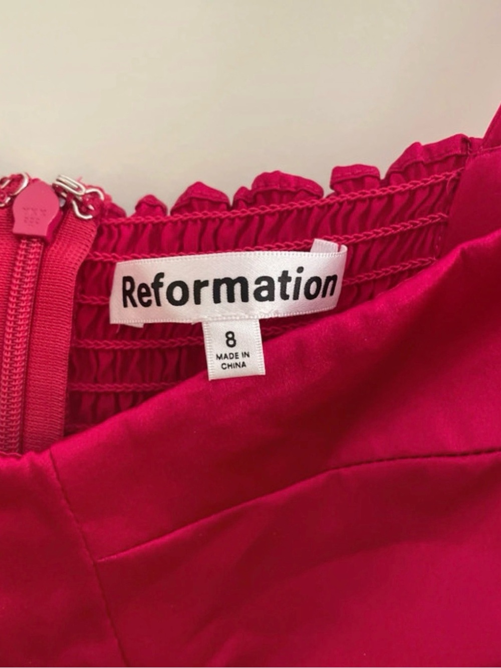 Reformation Hot Pink Fonda Silk Slip Dress 8 - Picture 7 of 7